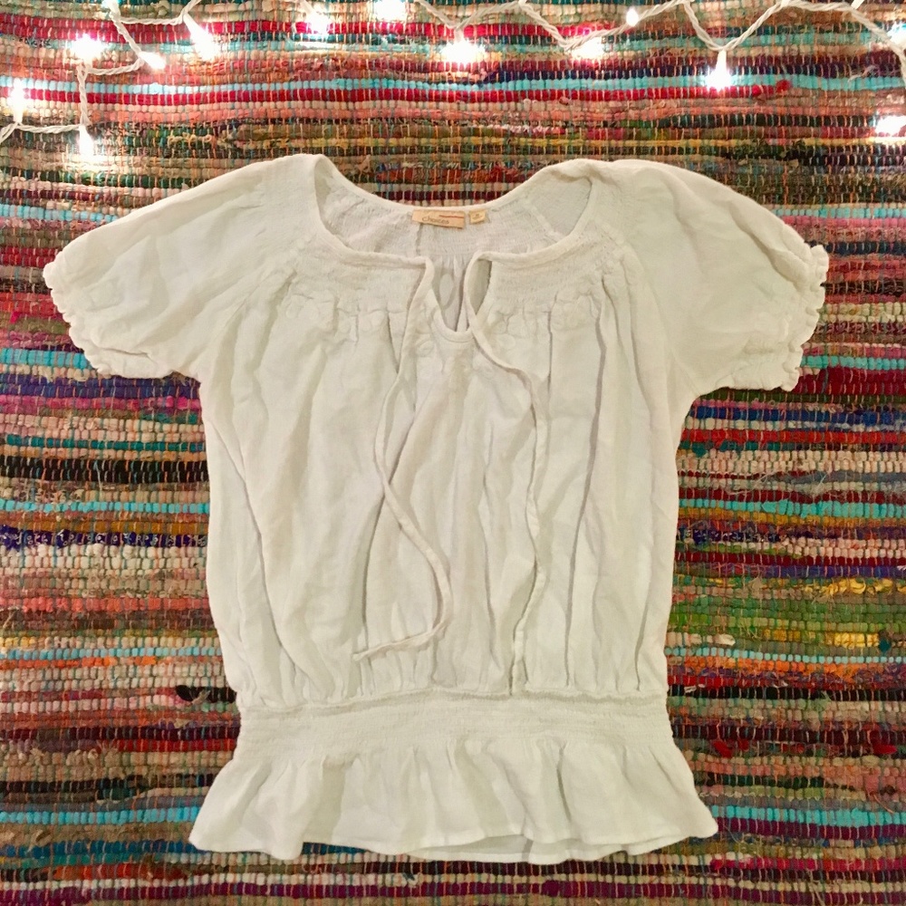 Choices White Cinched Blouse